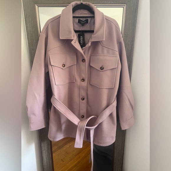Macys Womens 3x Double Pocket Lavender Button Coat NWT - Picture 10 of 10
